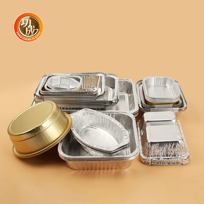 OEM Dostosuj pudełka do pakowania z foliową pokrywką Jednorazowe aluminiowe patelnie
