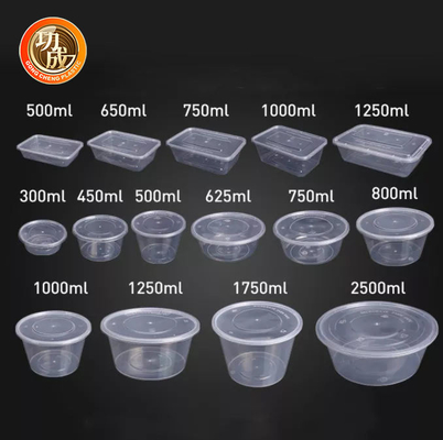 Kwadratowe okrągłe pojemniki do pakowania żywności 450 ml 500 ml Jednorazowa taca do pakowania żywności