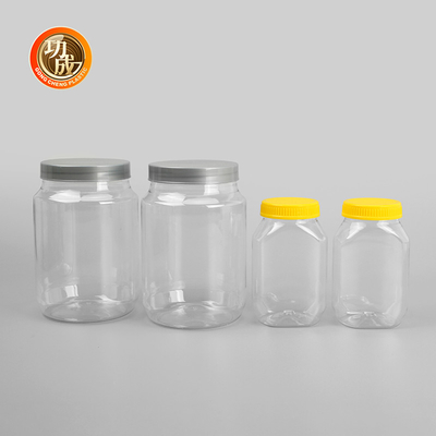 Szerokie usta Pusta plastikowa butelka na dżem Food Grade PET Cookie Jar