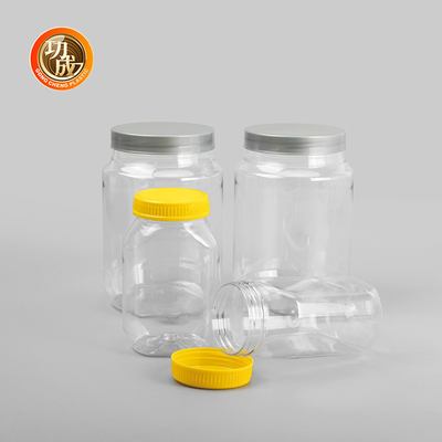 Szerokie usta Pusta plastikowa butelka na dżem Food Grade PET Cookie Jar