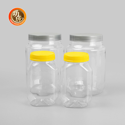 Szerokie usta Pusta plastikowa butelka na dżem Food Grade PET Cookie Jar