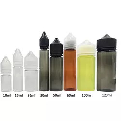 60 ml 15 ml 30 ml 10 ml Pusta plastikowa butelka z płynem E 120 ml Pet Black Dropper V3 Butelka