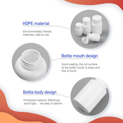 80 ml 100 ml 150 ml Butelka lekowa Hdpe z zakrętką Pusty plastikowy pojemnik na kapsułki