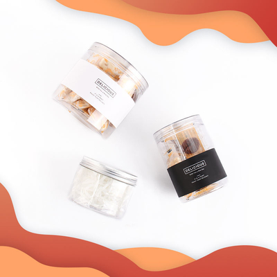 Puste przezroczyste cukierki Cookie Jar 500 ml Szerokie usta Plastikowe słoiki z zakrętkami