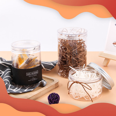 Puste przezroczyste cukierki Cookie Jar 500 ml Szerokie usta Plastikowe słoiki z zakrętkami