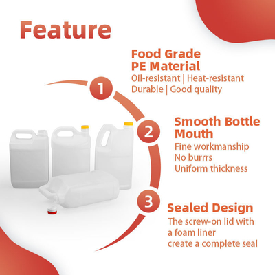 1600 ml 2000 ml 4300 ml 5000 ml 6000 ml Food Grade Plastikowa butelka na wodę Pe Pusta butelka na mleko z uchwytem