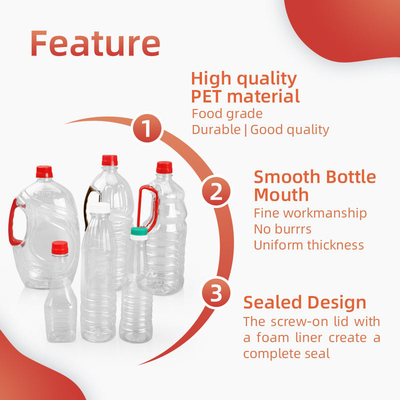 380 ml 500 ml 760 ml Plastikowe butelki z przyprawami Pusta kwadratowa butelka oleju jadalnego