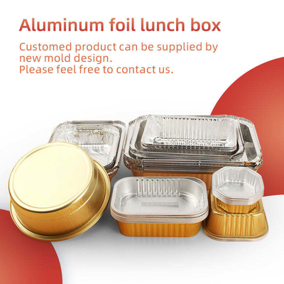 Pojemniki na żywność z folii aluminiowej Pudełko na lunch z pokrywkami