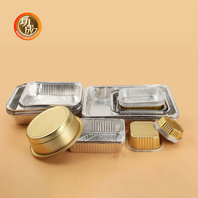 Silver Gold Dostosuj pudełka do pakowania 3-komorowe pudełko na lunch z folii aluminiowej