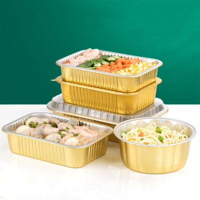 Kwadratowa folia aluminiowa Dostosuj pudełka do pakowania Jednorazowa aluminiowa taca na wynos