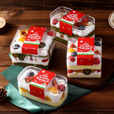 Kwadratowy Tiramisu Pojemnik Do Przechowywania Ciasta Ciasto Mus Deser Słodkie Opakowania Pudełko
