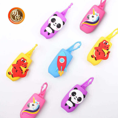 Mini Cute Travel Przenośna plastikowa butelka do dezynfekcji z silikonowym uchwytem z kreskówek