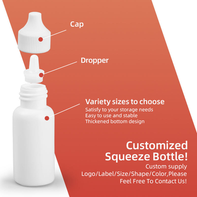Krople do oczu Płytka z plastiku Hdpe Liquid Dropper Bottle