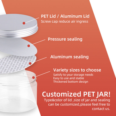 Pustka Żywność Wydzielana Do Szczotka Cukierki PET Plastikowe Pudełka 1250 ml Okrągły kształt